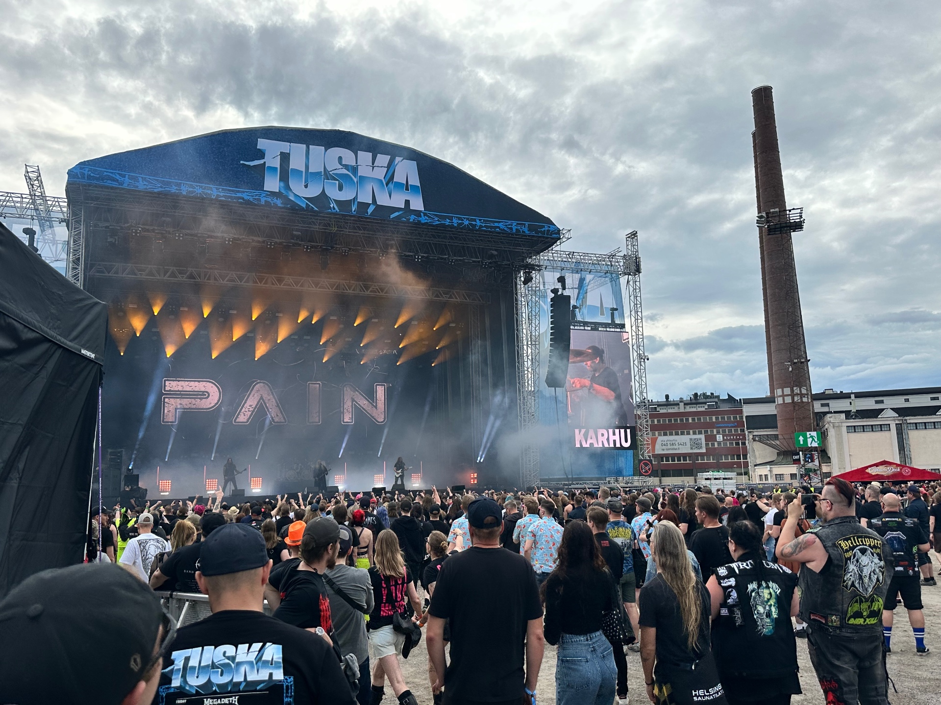 Pain live on the Tuska main stage at Tuska Festival 2026 in Helsinki