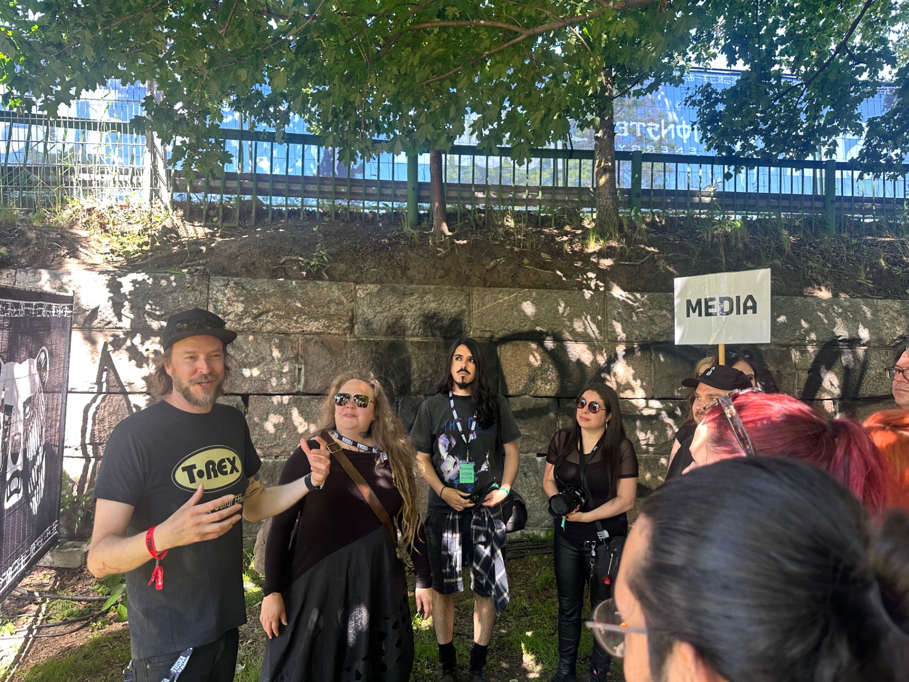 Tuska Festival 2026 official media tour gathering at the MEDIA point in Suvilahti, Helsinki