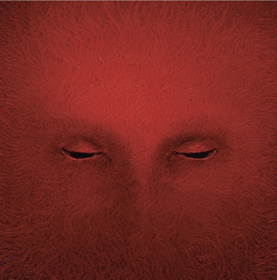 Untitled With Drums — Made Flesh cover art featuring a red textured face with closed eyes
