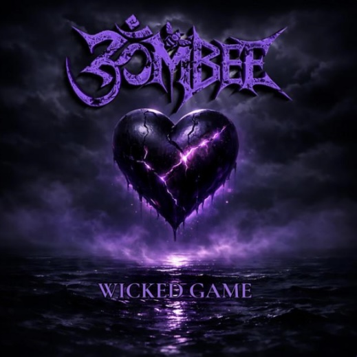 ZOMBEE — Wicked Game cover art featuring a cracked purple heart above stormy waters