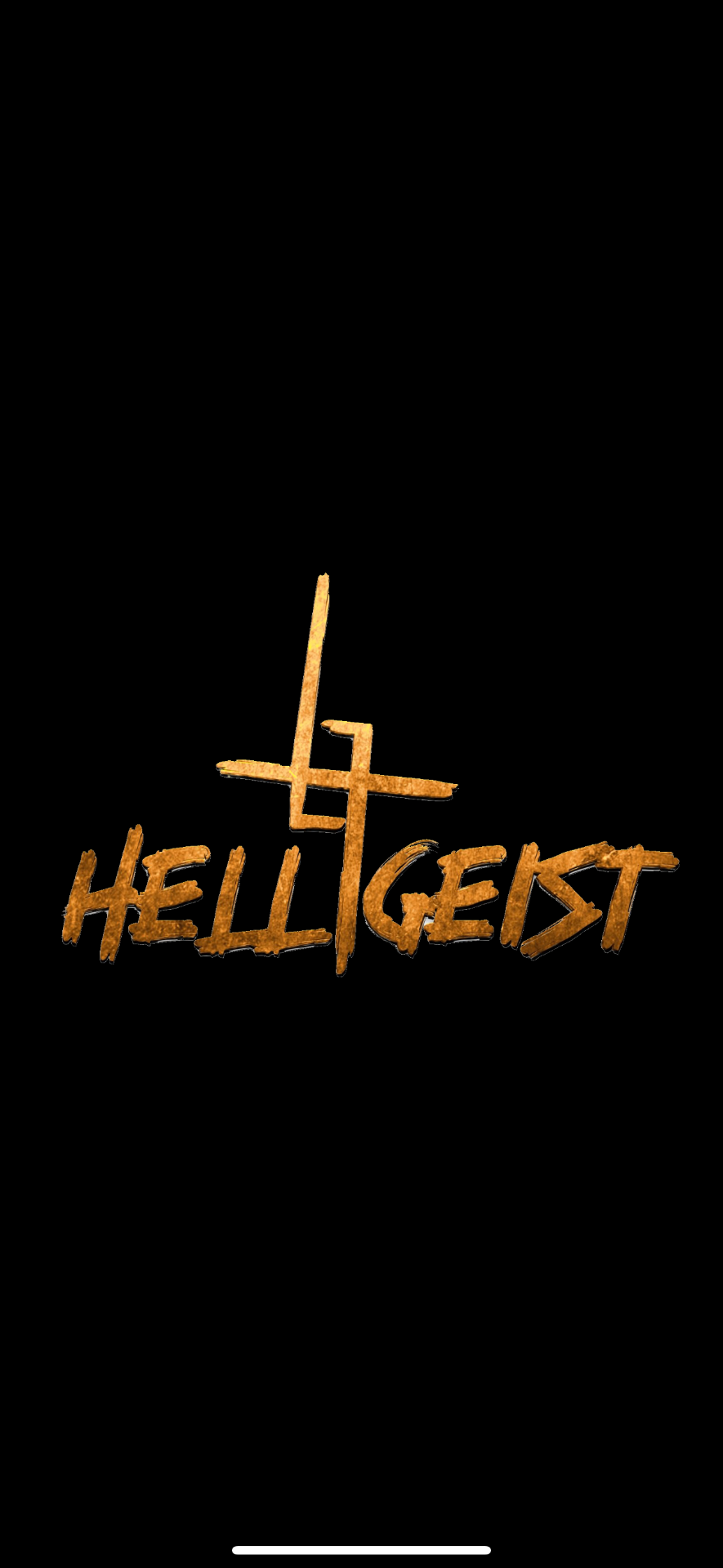 Hellgeist official band logo in gold on black background